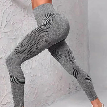 Woman Yoga Pant High Waist Elastic Push Up Seamless Sports Leggings Quick Dry Breathable Shaping Elastic Tight Pants Sports
