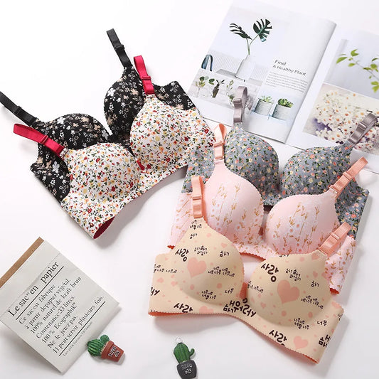 Sutiã Sexy Floral Sem Costura – Push Up Confortável